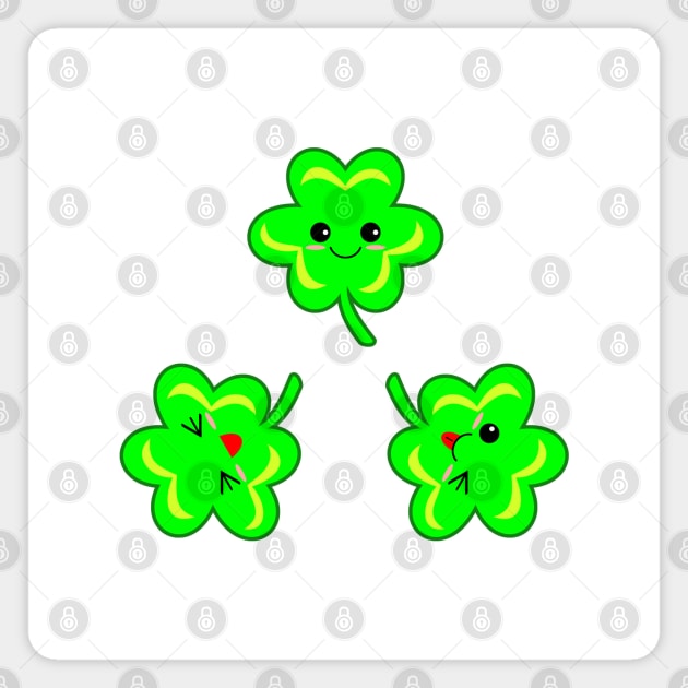 Cute & Kawaii Shamrocks St. Patrick's Day Magnet by KAWAII OMISE